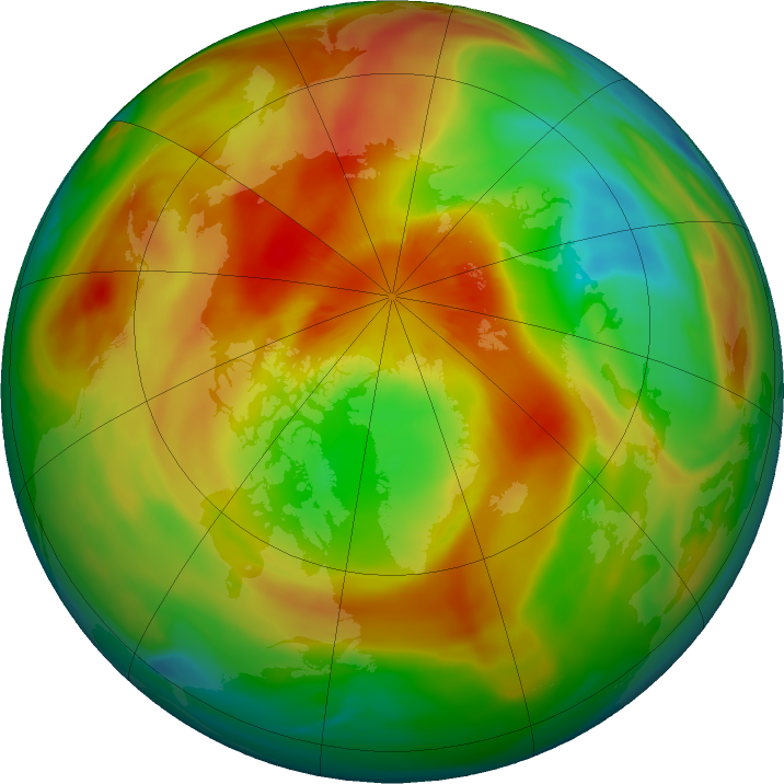 Arctic ozone map for 18 March 2022